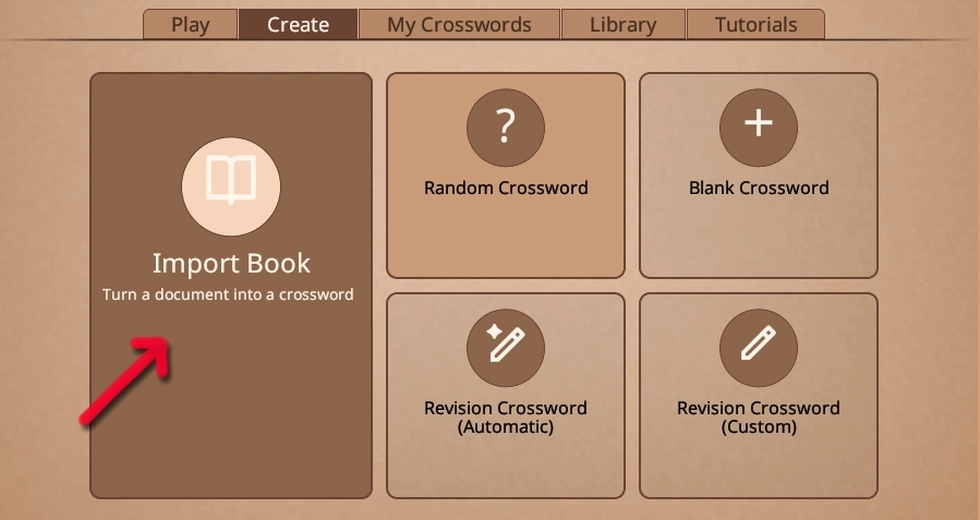 import book menu